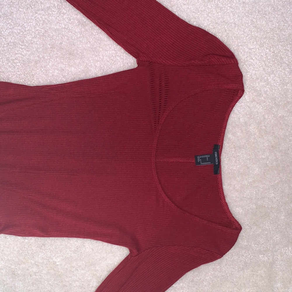 Maroon long sleeved bodysuit